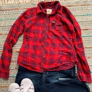Red Plaid button down shirt